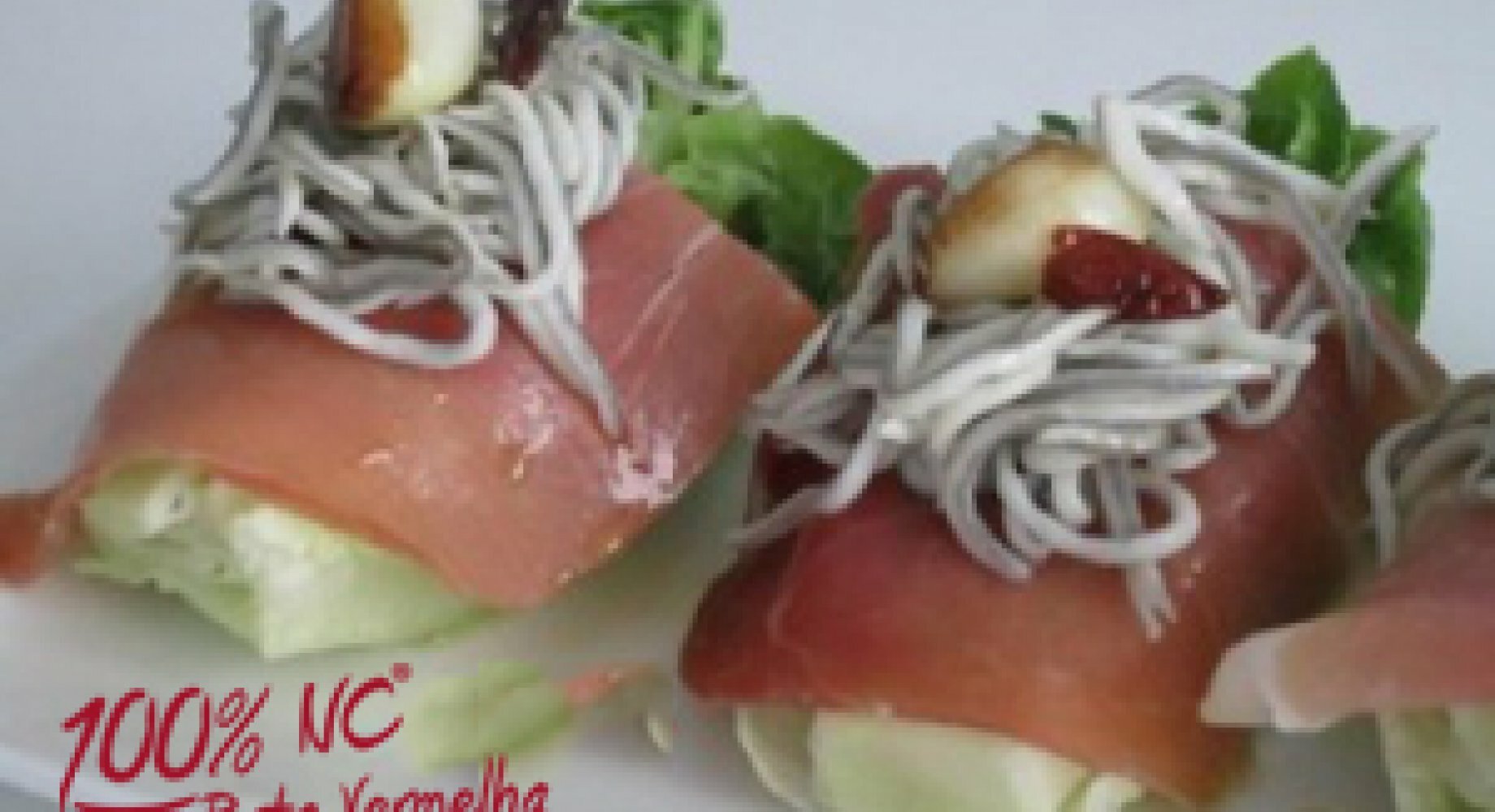 Salada de Alface com Presunto e Angulas 